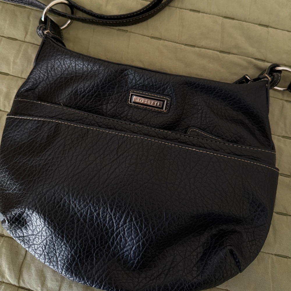 Rosetti Sleek Black Crossbody Bag